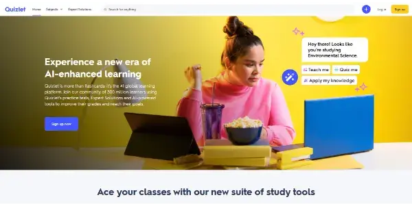 Screenshot of QuizLet