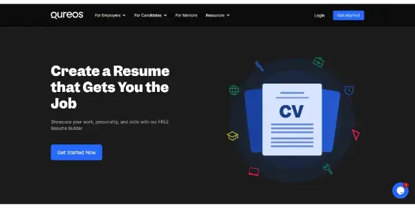 Screenshot of Qureos Resume Builder