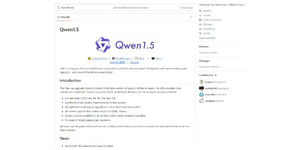 Screenshot of Qwen 1.5