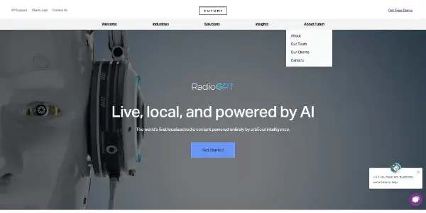 Screenshot of RadioGPT