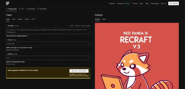Screenshot of Recraft V3 SVG