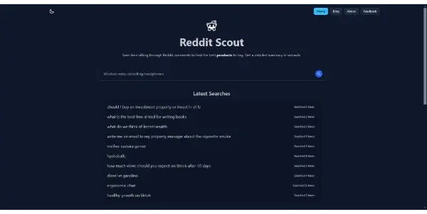 Screenshot of Reddit Scout AI
