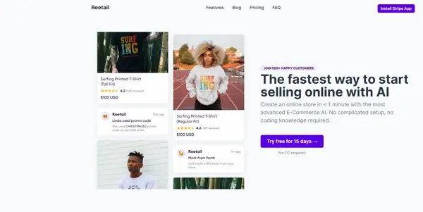 Screenshot of Reetail AI