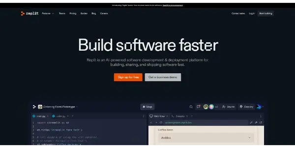 Screenshot of Replit AI