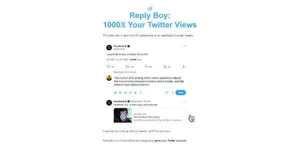 Screenshot of Reply Boy