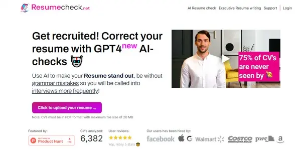 Screenshot of ResumeCheck AI