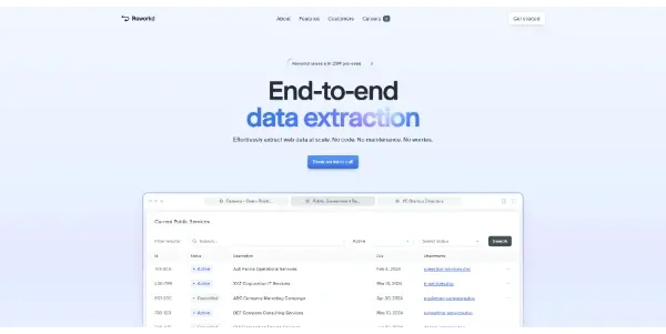 Screenshot of Reworkd AI