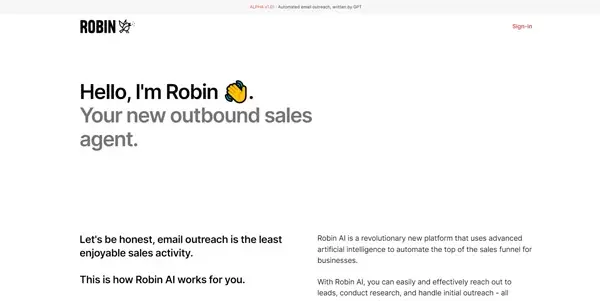 Screenshot of Robin AI