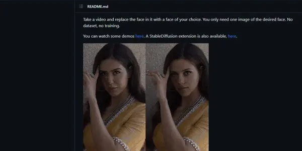 Screenshot of Roop AI
