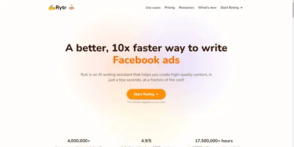 Screenshot of Rytr
