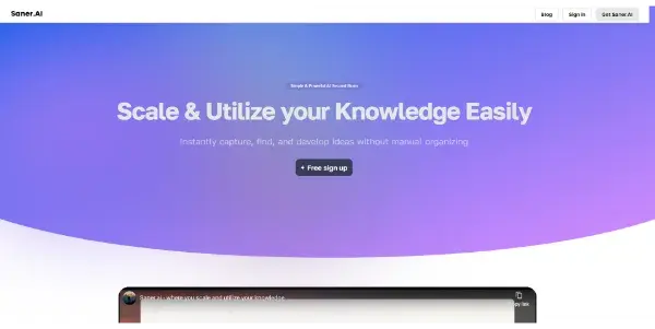 Screenshot of Saner.ai