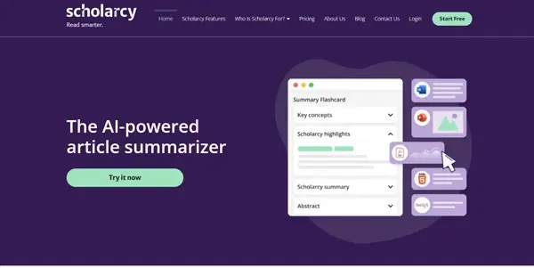 Screenshot of Scholarcy