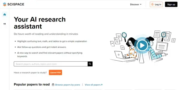 Screenshot of Scispace