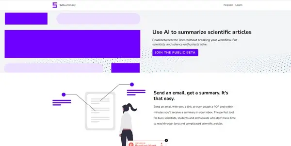 Screenshot of SciSummary