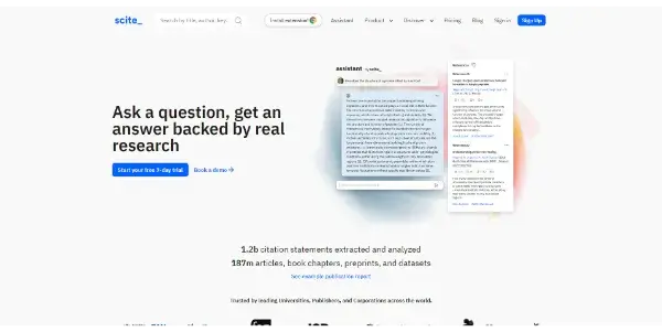 Screenshot of Scite.ai