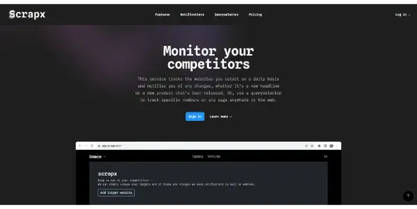 Screenshot of ScrapX AI