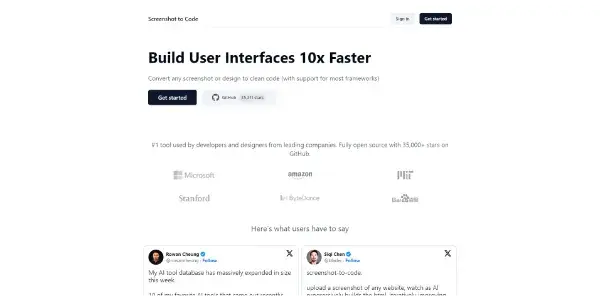 Screenshot of Screenshot To Code