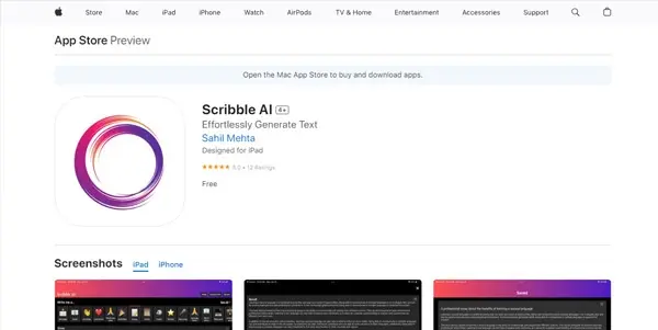 Screenshot of Scribble AI