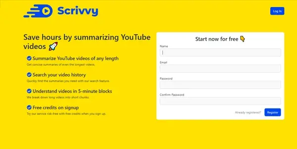 Screenshot of Scrivvy AI