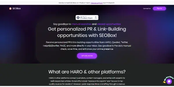 Screenshot of SEOBox.ai