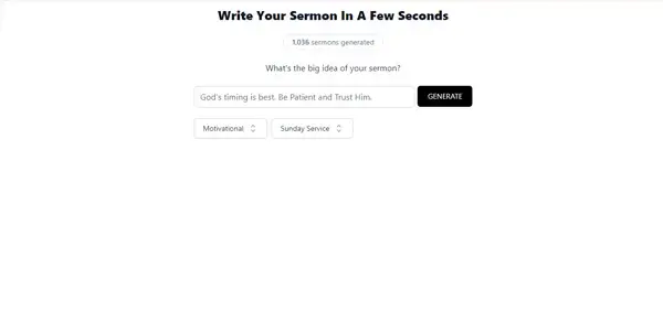 Screenshot of SermonGPT