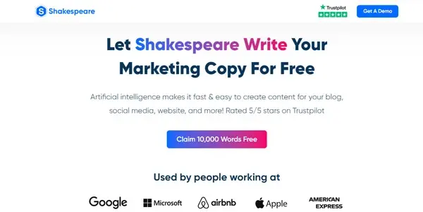 Screenshot of Shakespeare