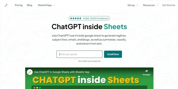 Screenshot of SheetAI.app