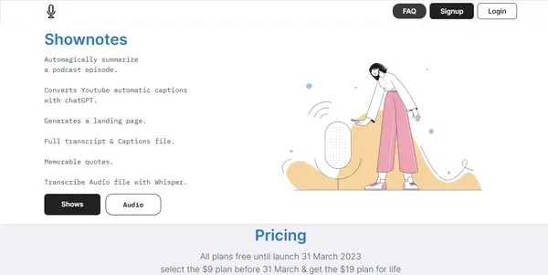 Screenshot of Shownotes
