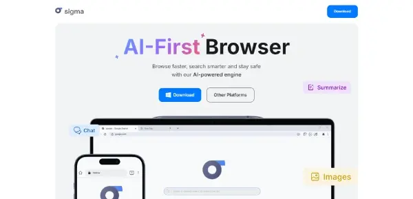 Screenshot of Sigma AI Browser