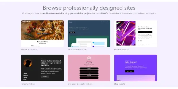 Screenshot of Site Maker Namecheap