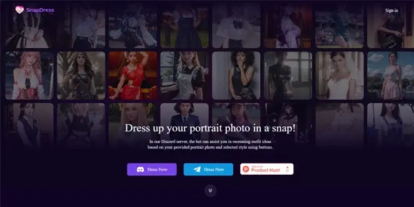 Screenshot of SnapDress