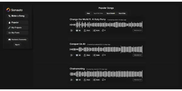 Screenshot of Sonauto AI