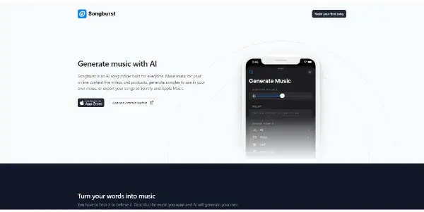 Screenshot of Songburst