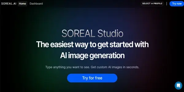 Screenshot of Soreal AI Studio