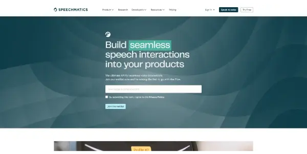 Screenshot of Speechmatics Flow