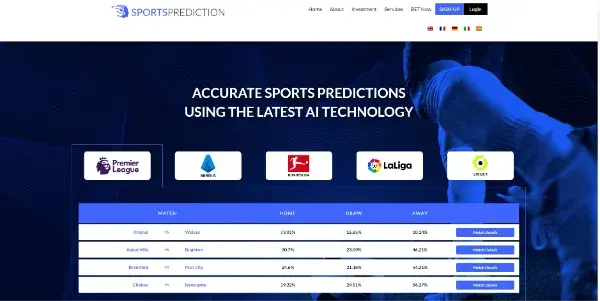 Screenshot of Sports Prediction AI