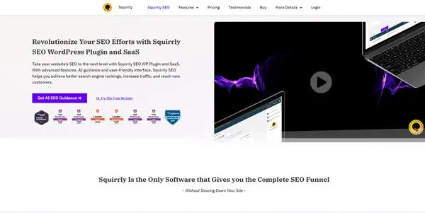 Screenshot of Squirrly SEO