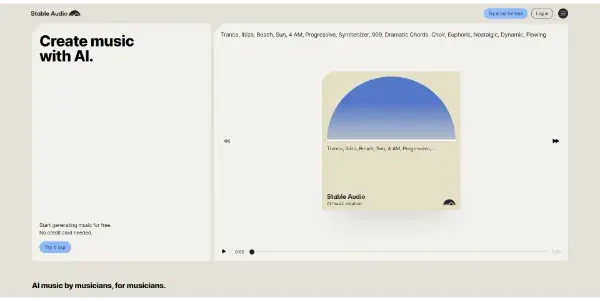 Screenshot of Stable Audio 2