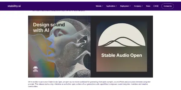 Screenshot of Stable Audio Open