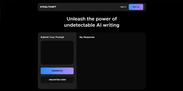 Screenshot of StealthGPT