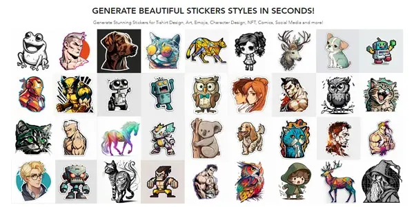Screenshot of Sticker Prompt Generator