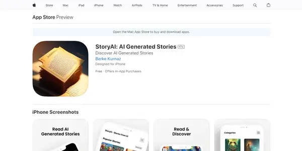 Screenshot of StoryAI