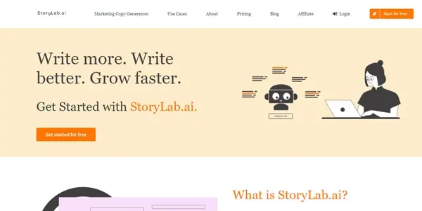 Screenshot of StoryLab AI