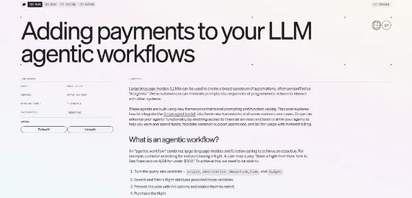 Screenshot of Stripe Agentic Workflow