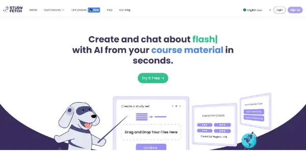 Screenshot of StudyFetch
