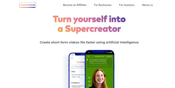 Screenshot of Supercreator AI