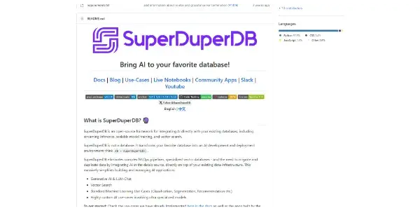 Screenshot of SuperDuperDB