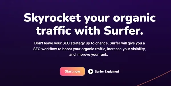 Screenshot of Surfer Seo