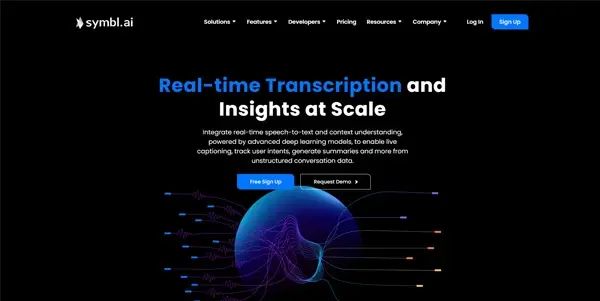 Screenshot of Symbl AI