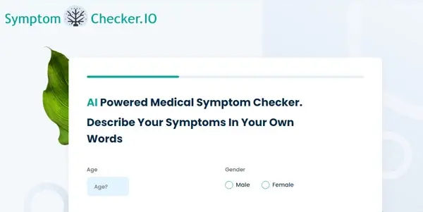 Screenshot of SymptomChecker IO